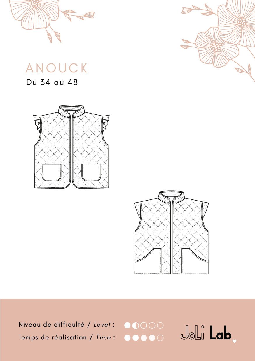 Gilet Anouck - Patron Couture PDF ou Pochette - Joli Lab