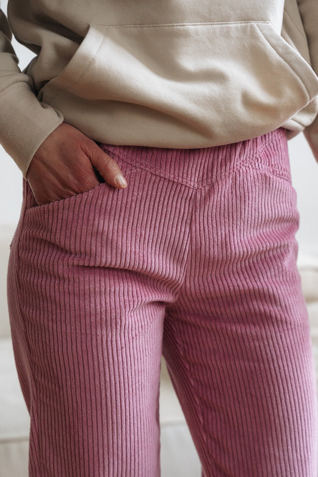 Joli Kit Couture - Pantalon Harlow velours rose - Joli Lab