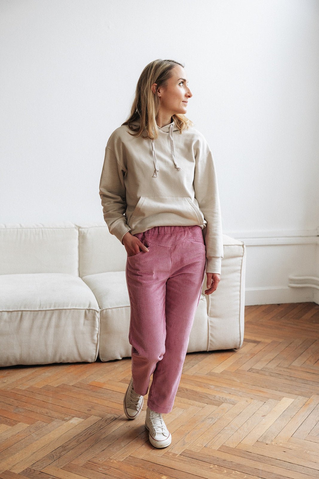 Joli Kit Couture - Pantalon Harlow velours rose - Joli Lab