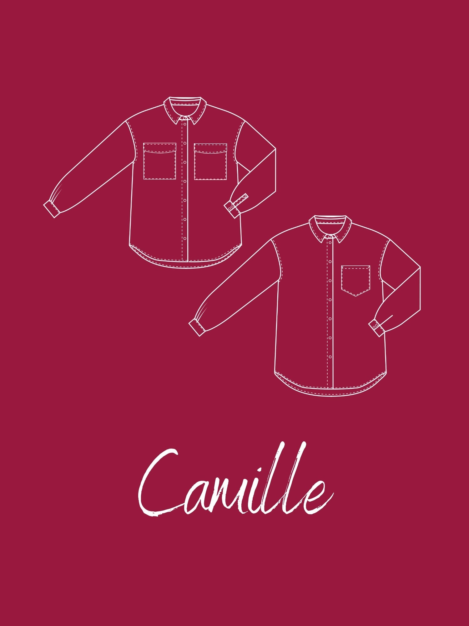 Joli Kit Couture - Surchemise Camille velours framboise - Joli Lab