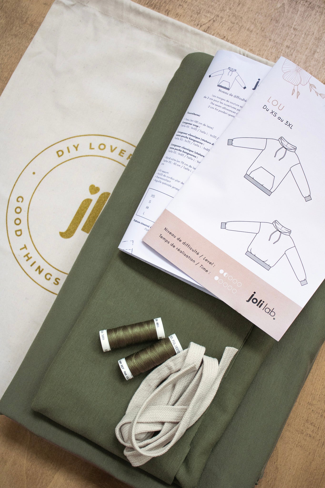 Joli Kit Couture - Sweat Lou kaki - Joli Lab