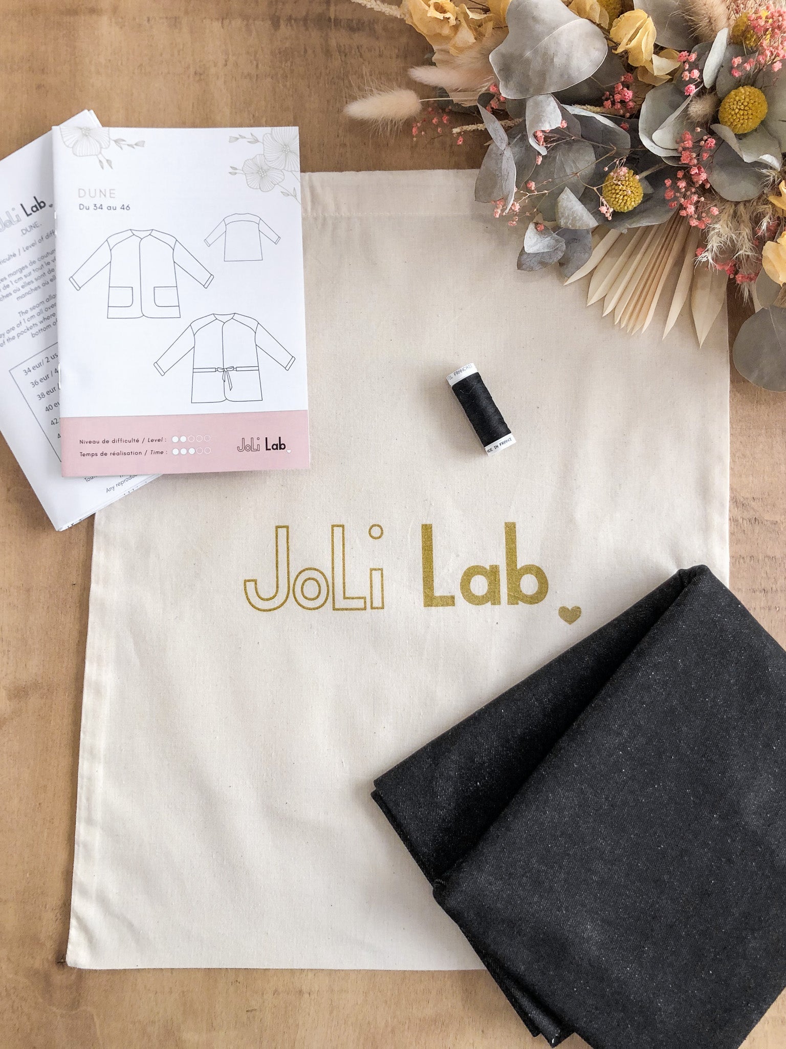 Joli Kit Couture - Veste Dune jean noir - Joli Lab