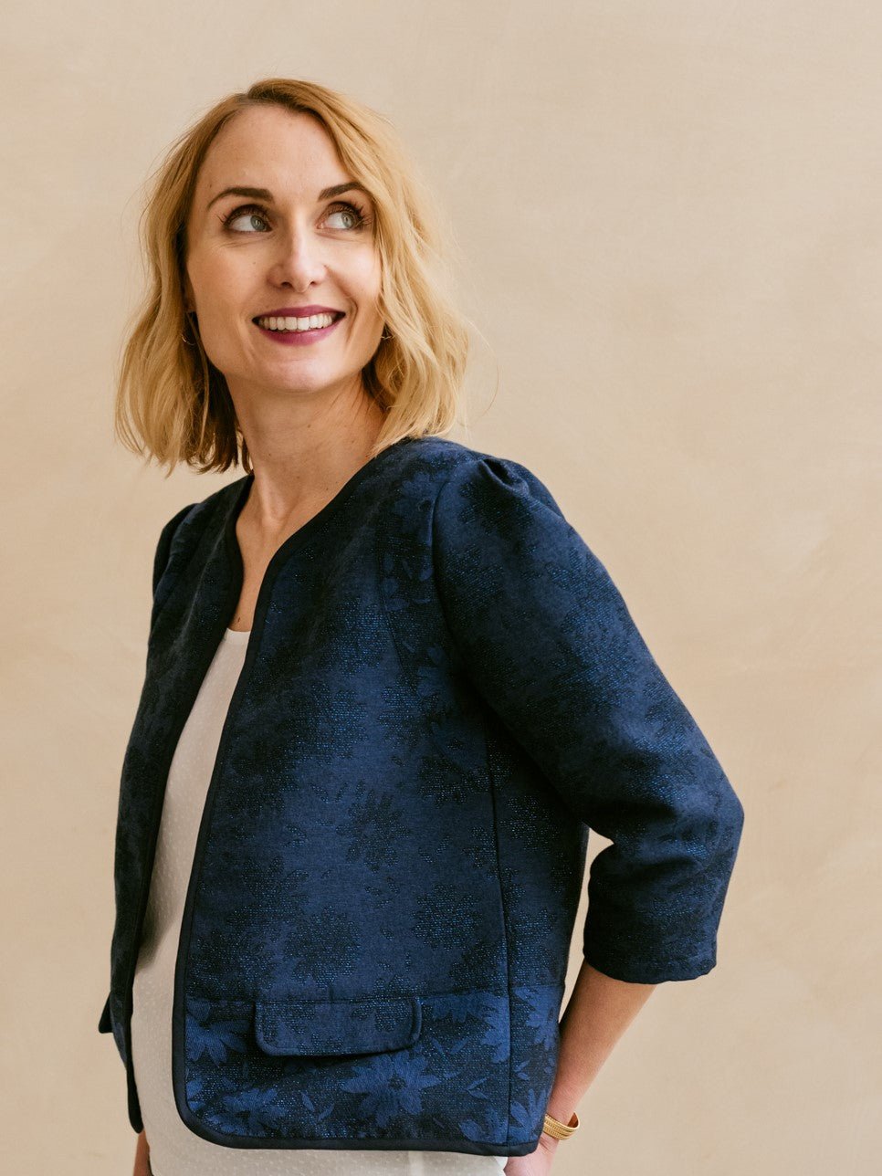 Joli Kit Couture - Veste Gaby jacquard Blossom night - Joli Lab