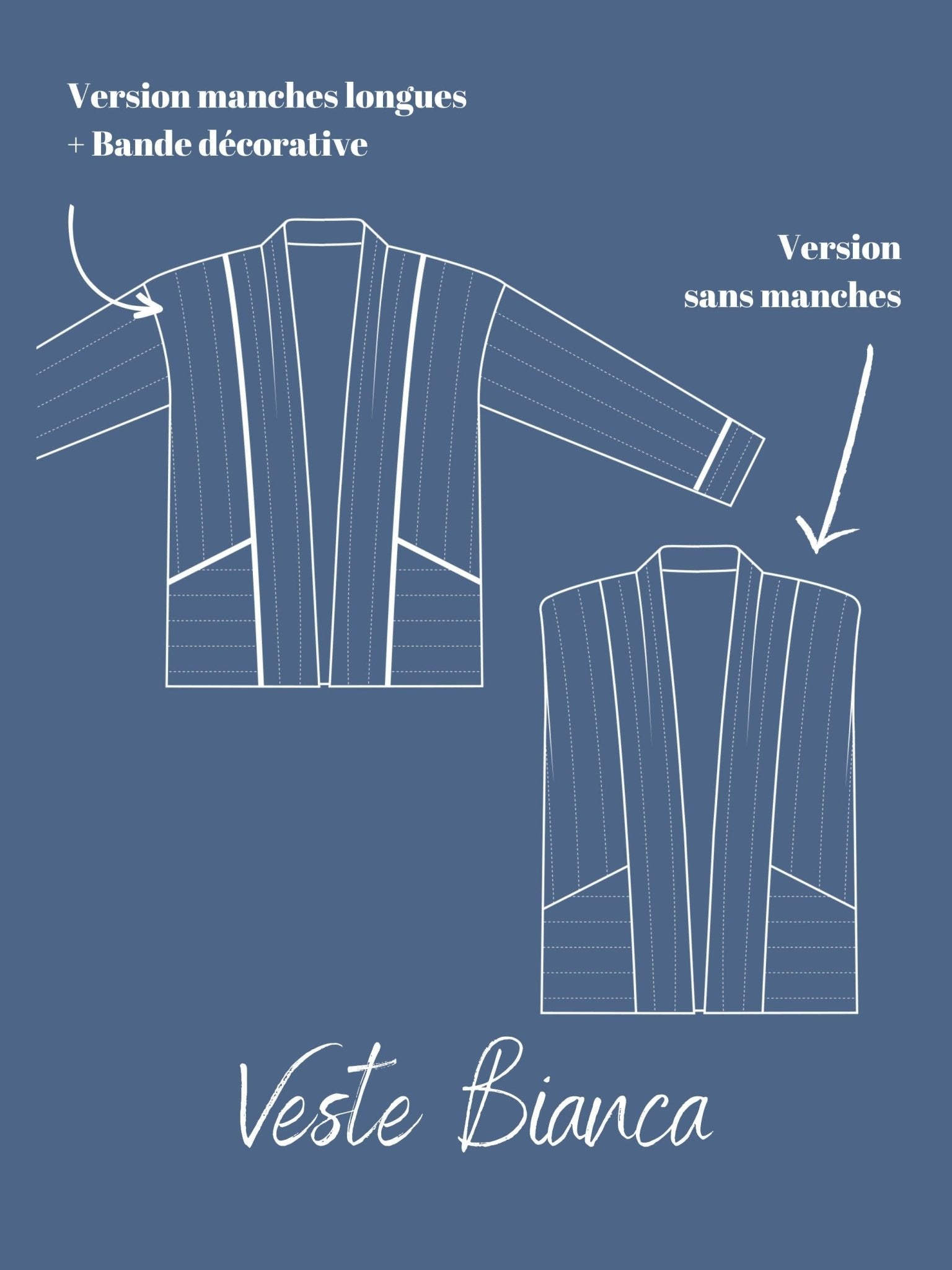 Joli Kit Couture - Veste matelassée Bianca bleue - Joli Lab