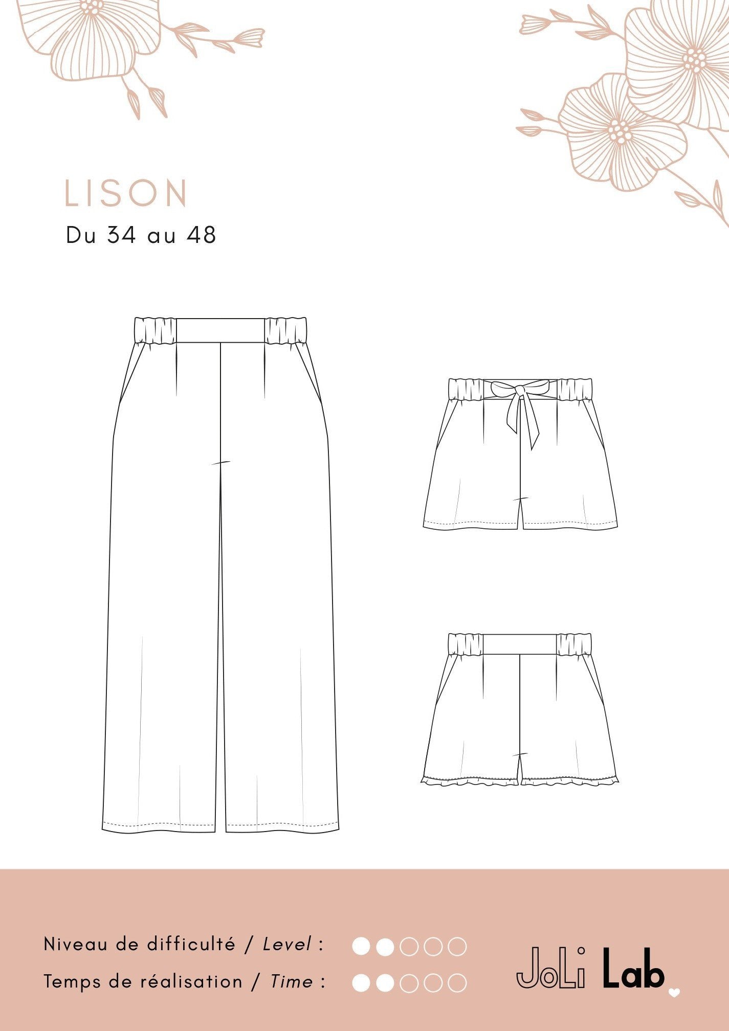 Pantalon Lison - Patron PDF ou pochette - Joli Lab