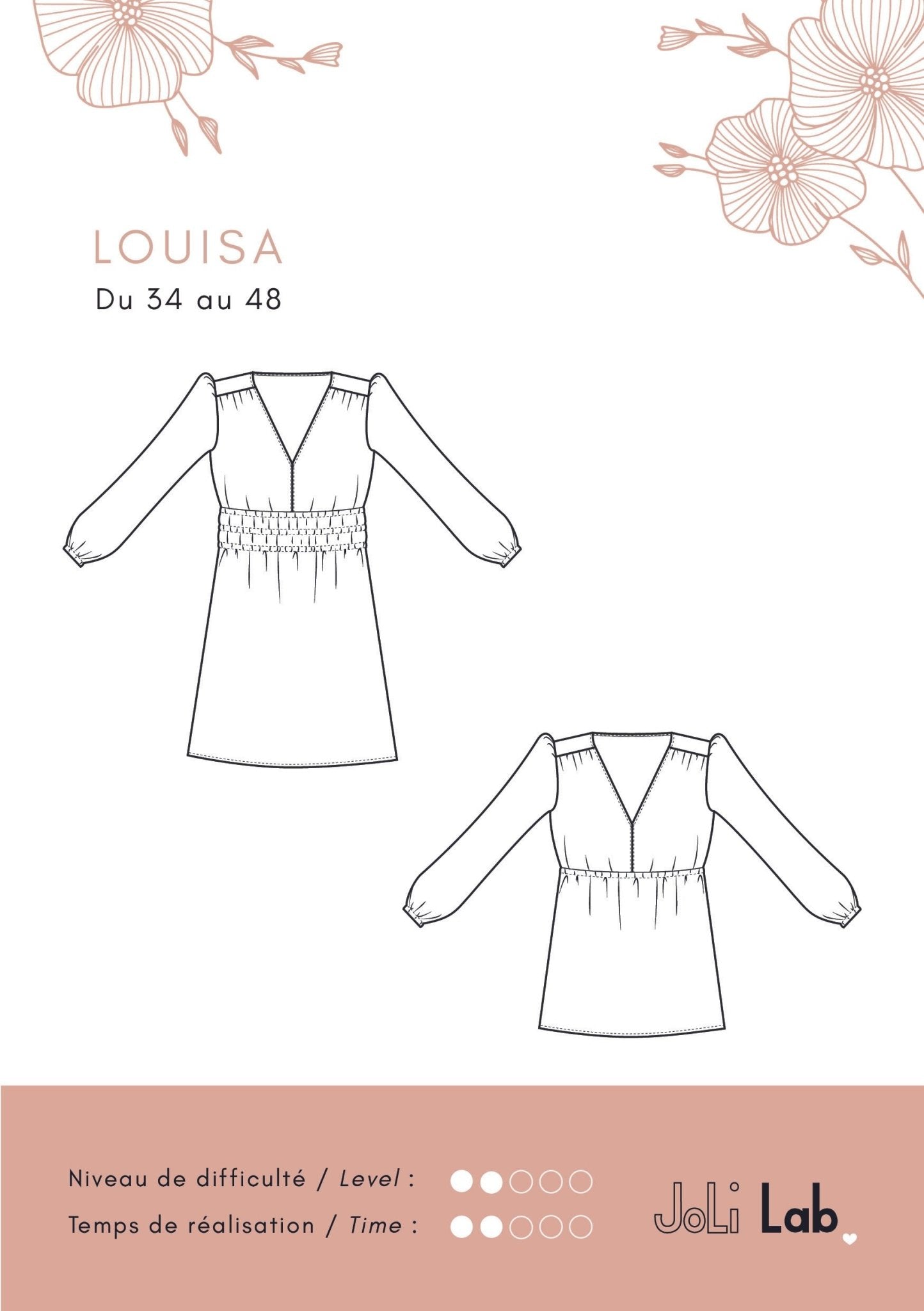 Robe/blouse Louisa - Patron Couture PDF ou Pochette - Joli Lab