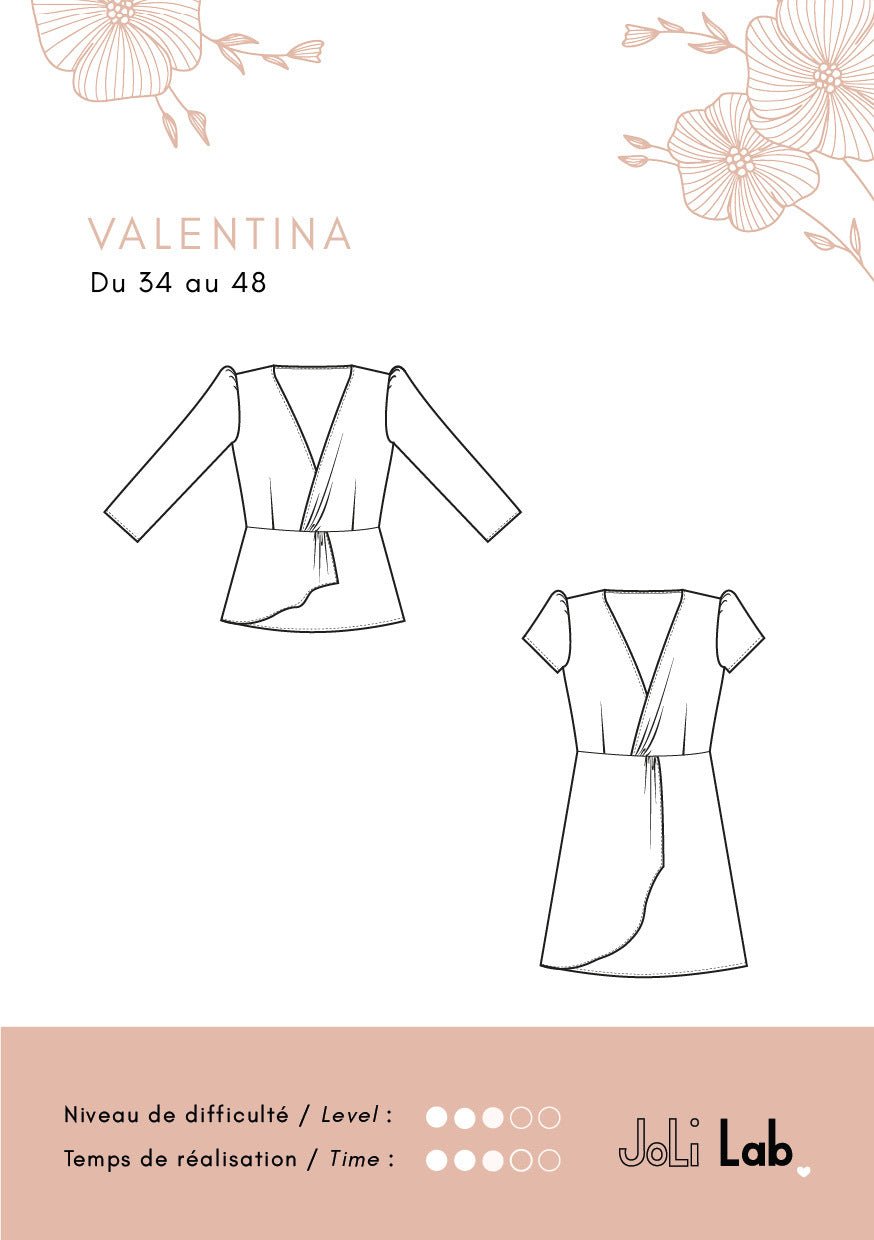 Robe/Blouse Valentina - Patron Couture PDF ou Pochette - Joli Lab