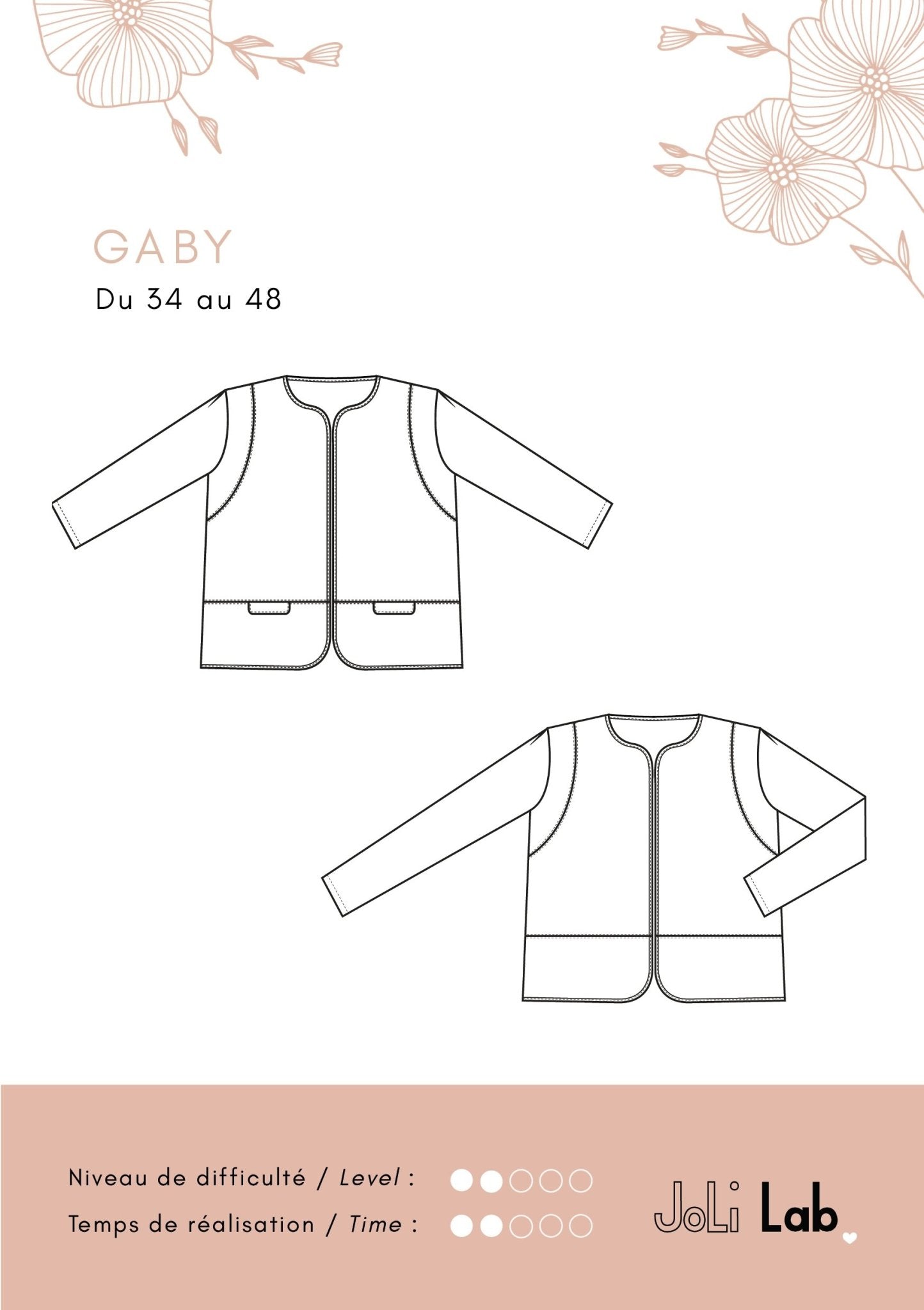 Veste Gaby - Patron Couture PDF ou Pochette - Joli Lab